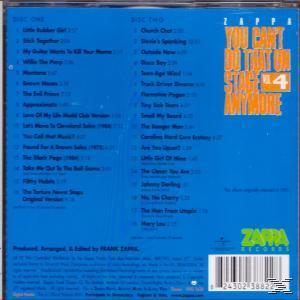 CD-Cover mit Titelliste. Blauer Hintergrund, weißer Text und ein Zappa Records-Logo.