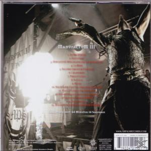 Rückseite eines CD-Covers mit Songtiteln und Bandmitgliedern. Dunkler Hintergrund.