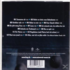 CD-Rückseite mit Trackliste, Songtiteln und Text.