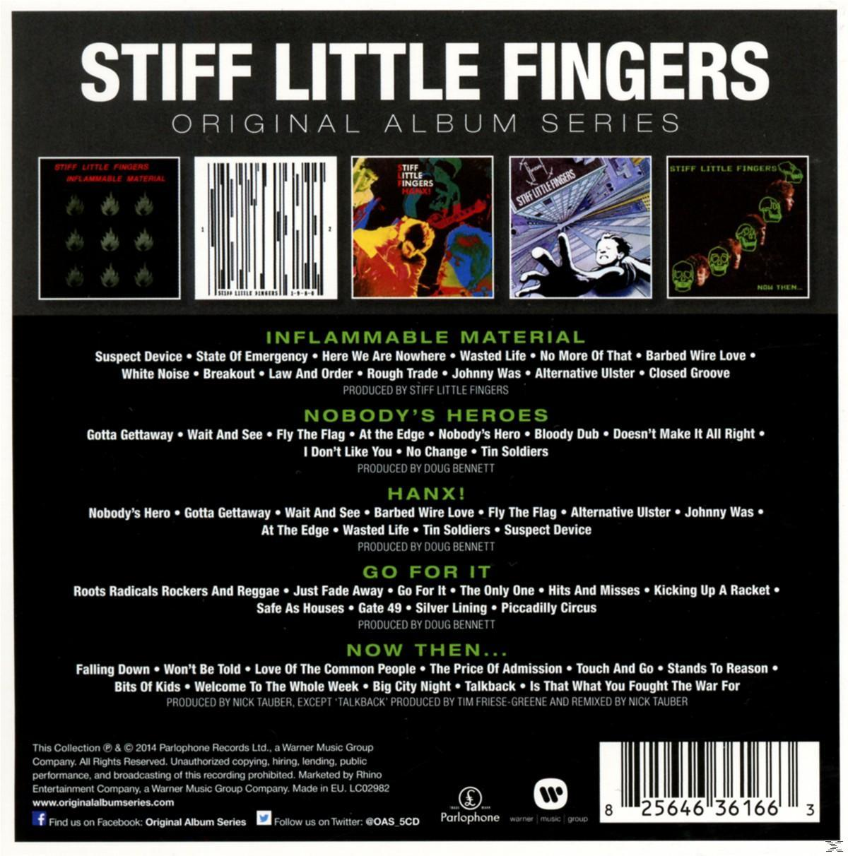 Rückseite einer CD mit Album-Trackliste. Verschiedene Albumcover werden angezeigt. Blaue, gelbe und grüne Farben.