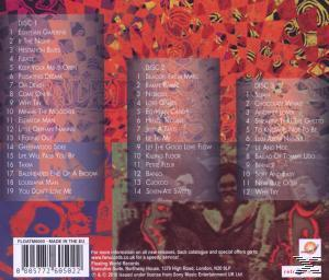 Albumcover mit farbenfrohem abstraktem Design und drei Songlisten.