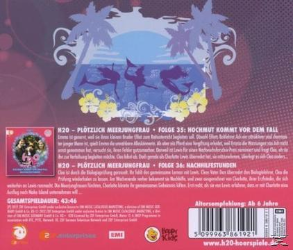DVD-Cover mit pinkfarbenem Hintergrund und Illustrationen. Text auf Deutsch. Titel: 'H2O - Plötzlich Meerjungfrau'.