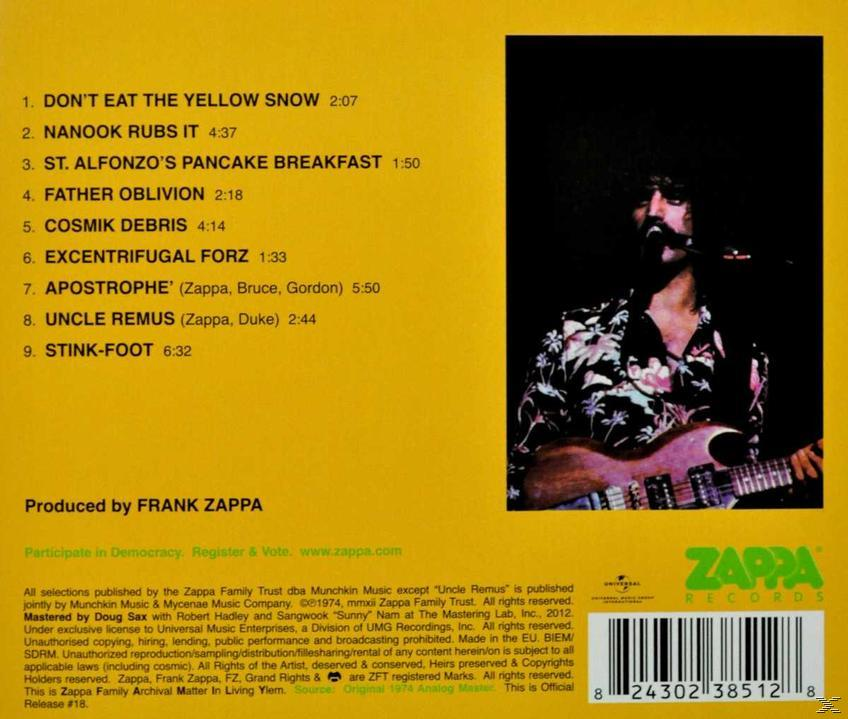 Egy zenei album hátlapja, egy bajuszos férfival, aki gitározik. A dalok címei fel vannak sorolva.