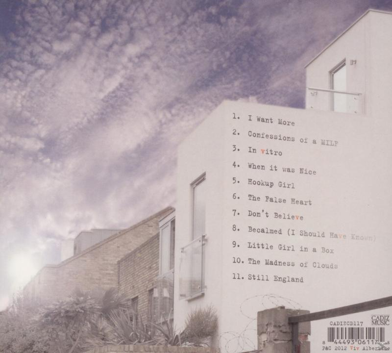 CD-Cover mit Titelliste und einem weißen Gebäude mit bewölktem Himmel.