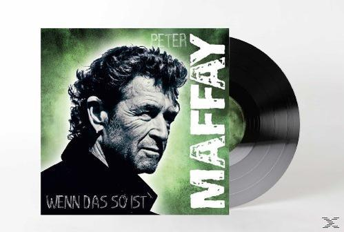 Albumcover mit Peter Maffays Gesicht, Schallplatte sichtbar, Text auf Deutsch.