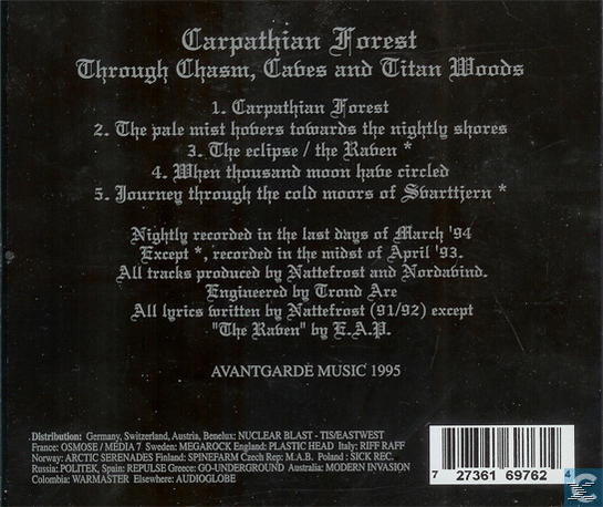 Carpathian Forest - Through Chasms, Caves And (Limited Edition)  - (Vinyl)