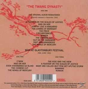 Albumcover mit Trackliste und roter und orangefarbener Baumillustration. Text in roter Farbe.