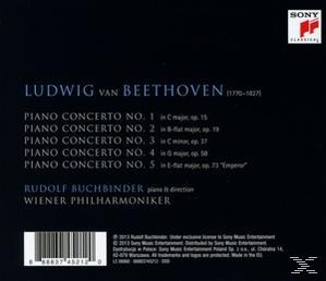 Album-Rückseite mit Text über Ludwig van Beethoven und Klavierkonzerte. Enthält einen Barcode.