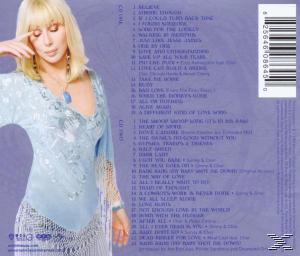 CD-Rückseite. Blonde Frau links. Songtitel rechts aufgelistet. Künstler: Cher.