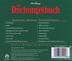 CD-Cover: Rückseite einer Disney-Soundtrack-CD. Listet Songtitel, Credits und Copyright-Informationen auf.