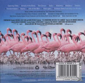 CD-Cover einer Naturdokumentation mit einer Gruppe von Flamingos.