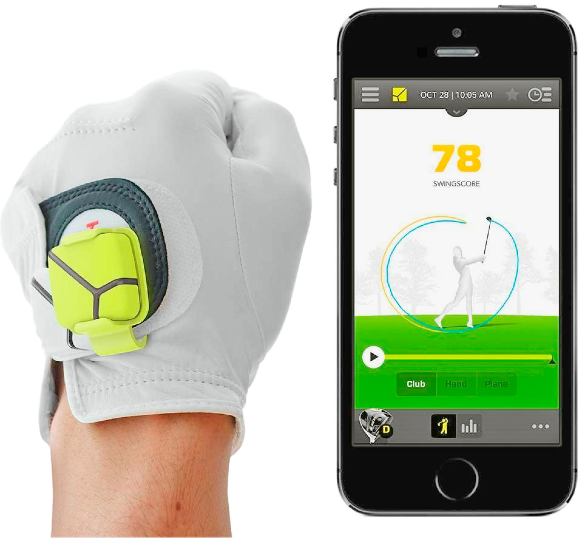 Sensor de movimiento para jugadores de golf - Zepp ZA1G2EU, para smartphone y tablets, verde