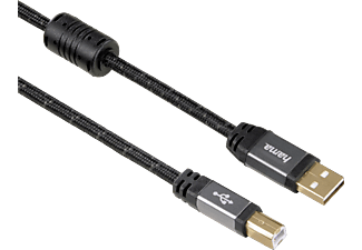 HAMA 125200 CABLE USB2 A/B 1.8M - Kabel, 1.8 m, 480 Mbit/s, Schwarz