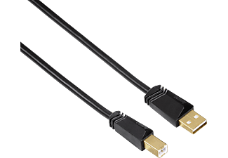 HAMA 125205 CABLE USB2 A/B 3.0M - USB-2.0-Kabel A-B, 3 m, 480 Mbit/s, Schwarz