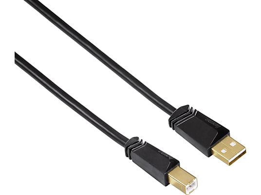 HAMA Câble USB 2 A-B 125205, 3 m - Câble USB 2.0 A-B., 3 m, 480 Mbit/s, Noir