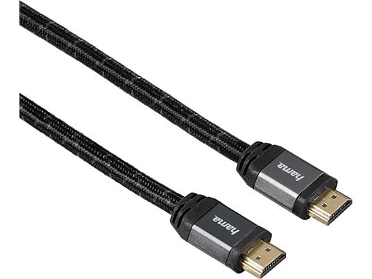 HAMA Cavo HDMI High Speed, Rivestimento di tessuto, 1.8 m - Cavo HDMI, 1.8 m, 18 Gbps, Nero