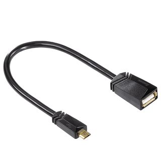 HAMA Cavo adattatore USB-2.0, 0.15 m - Cavo giunto USB Micro-A, 0.15 m, 480 Mbit/s, Nero