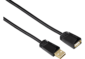 HAMA 125215 CABLE USB2 A/A M/F - Verlängerungskabel, 3 m, 480 Mbit/s, Schwarz