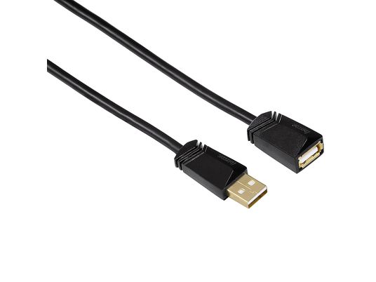HAMA Câble de rallonge USB-2.0, 0.75 m - Câble de rallonge USB 2.0., 0.75 m, 480 Mbit/s, Noir