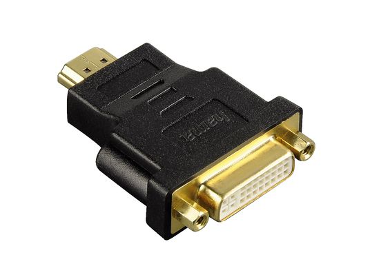 HAMA 133402 ADAPTER HDMI/DVI M/F GP - Adapter, Schwarz