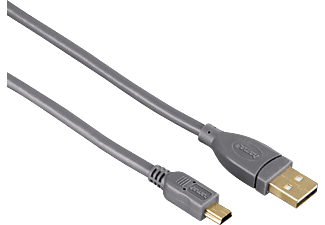 HAMA 125223 - Mini-USB-Kabel, 0.75 m, 480 Mbit/s, Grau