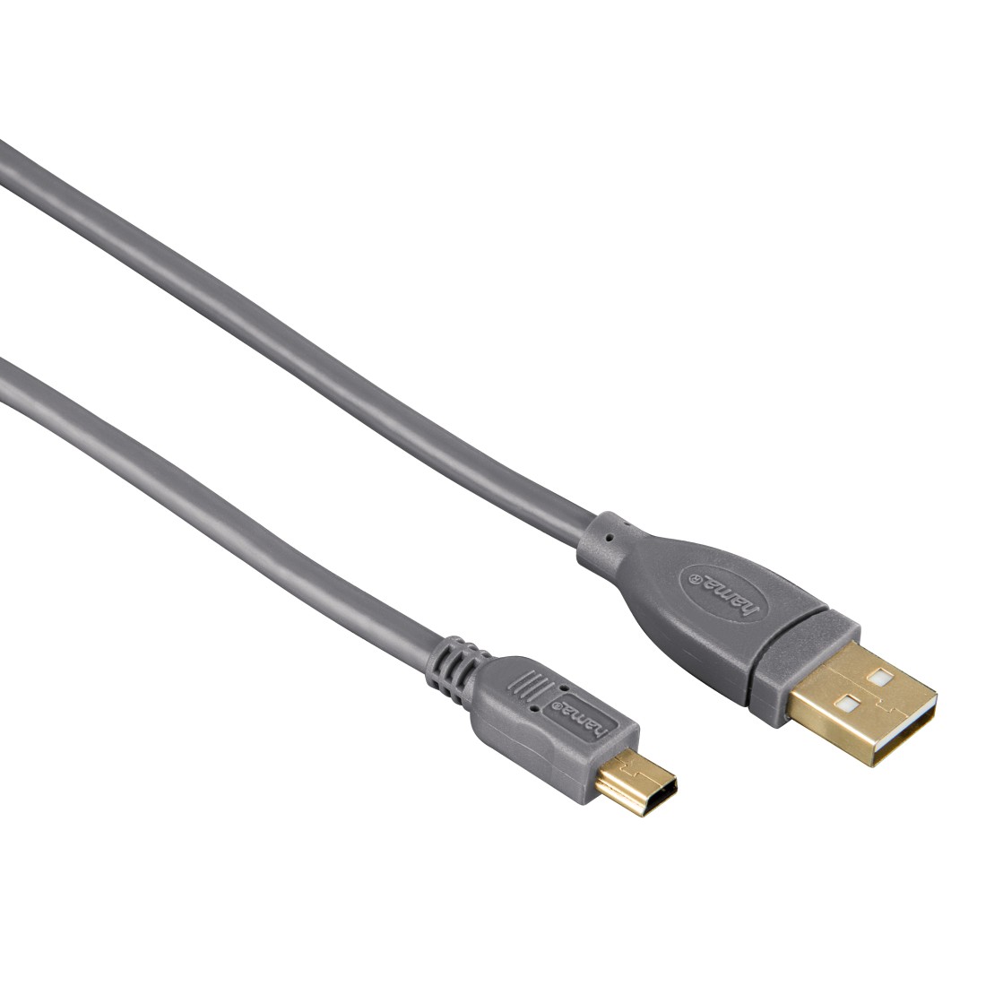 HAMA 125223 - Mini-USB-Kabel, 0.75 m, 480 Mbit/s, Grau