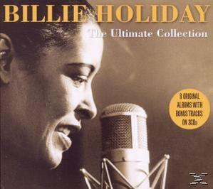 Album borítója Billie Holiday közeli képével, amint egy mikrofonba énekel. A borító szépia tónusú.