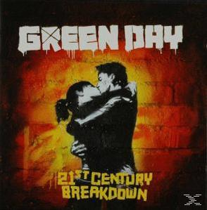 Albumcover für Green Day. Silhouetten-Paar küsst sich vor einer Backsteinmauer mit Graffiti.