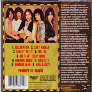 CD-Rückseite: Eine Band mit einer Liste von Songs. Text: Rock Champions Remastered & Reloaded.