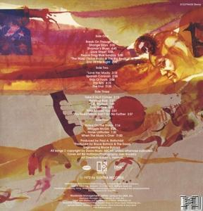Albumcover mit abstrakter Kunst und einer Liste von Songs. Der Künstler ist The Doors und das Album ist 'L.A. Woman'.