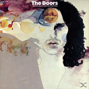 Albumcover für The Doors, psychedelische Kunst mit Gesicht und bunten Formen.