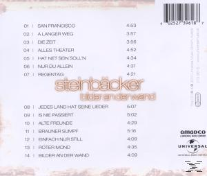 CD-Cover mit einer Liste von Titeln auf Deutsch. Enthält den Bandnamen 'Steinbäcker' in orangefarbenem Text.