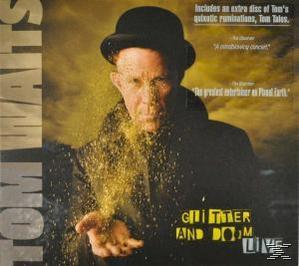 Albumcover mit Tom Waits und Goldpartikeln. Er trägt Hut und Mantel.