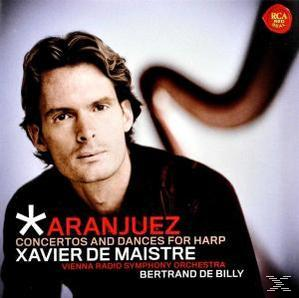Album borító: Xavier de Maistre portréja. Szöveg: Aranjuez, Concertos and Dances. Fekete-fehér.