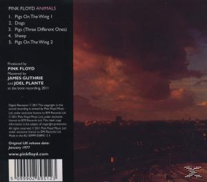 Albumcover: Pink Floyd 'Animals' mit dunklem Himmel und Industrielandschaft.