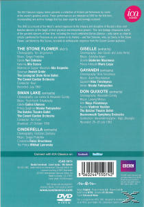DVD-Rückseite mit einer Liste von Ballettaufführungen und Logos.