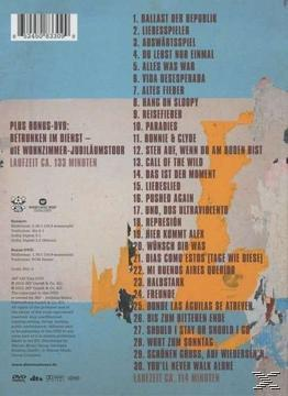 CD-Cover mit Songtiteln, zerrissener Poster-Optik, blauen und orangen Farben und einem Barcode.