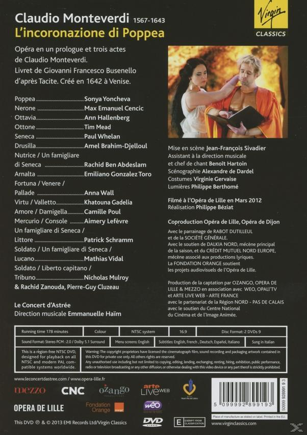 Di (DVD) VARIOUS, - Incoronazione Concert Poppea Le D`Astrée -