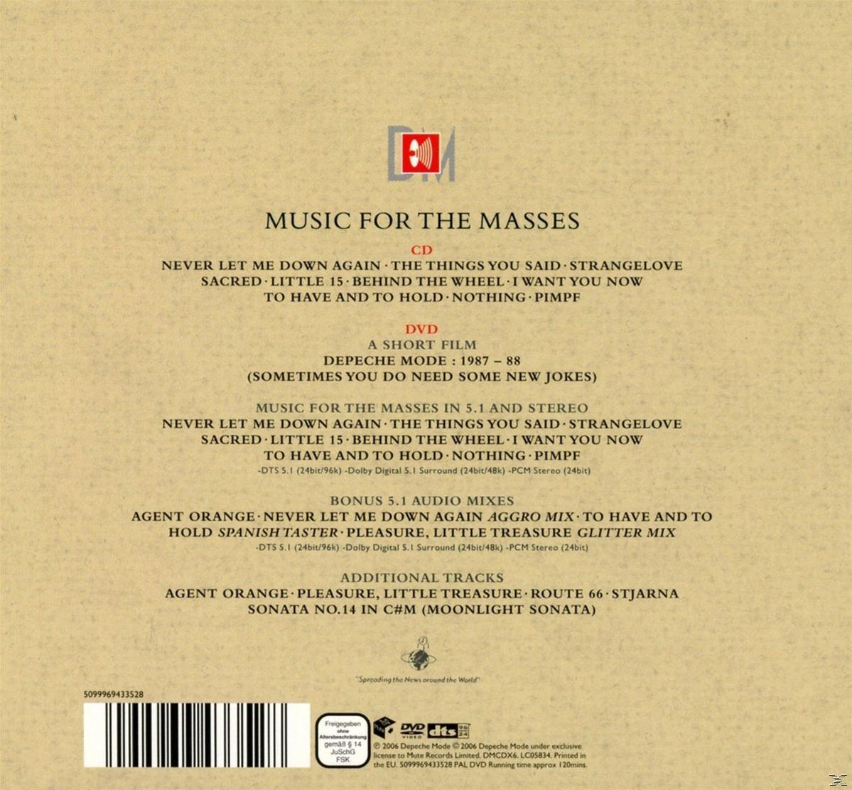 Depeche Mode CD- und DVD-Hülle, Titelliste und ein Schwarz-Weiß-Hintergrund.