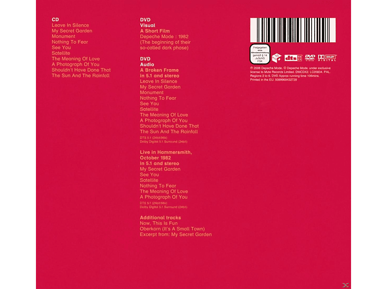Thumbnail - Depeche Mode - A Broken Frame (CD + DVD)