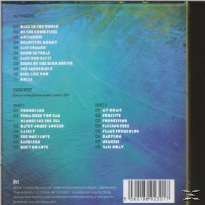 CD-Cover: Trackliste und Credits mit einem türkis-blauen Farbverlauf im Hintergrund.