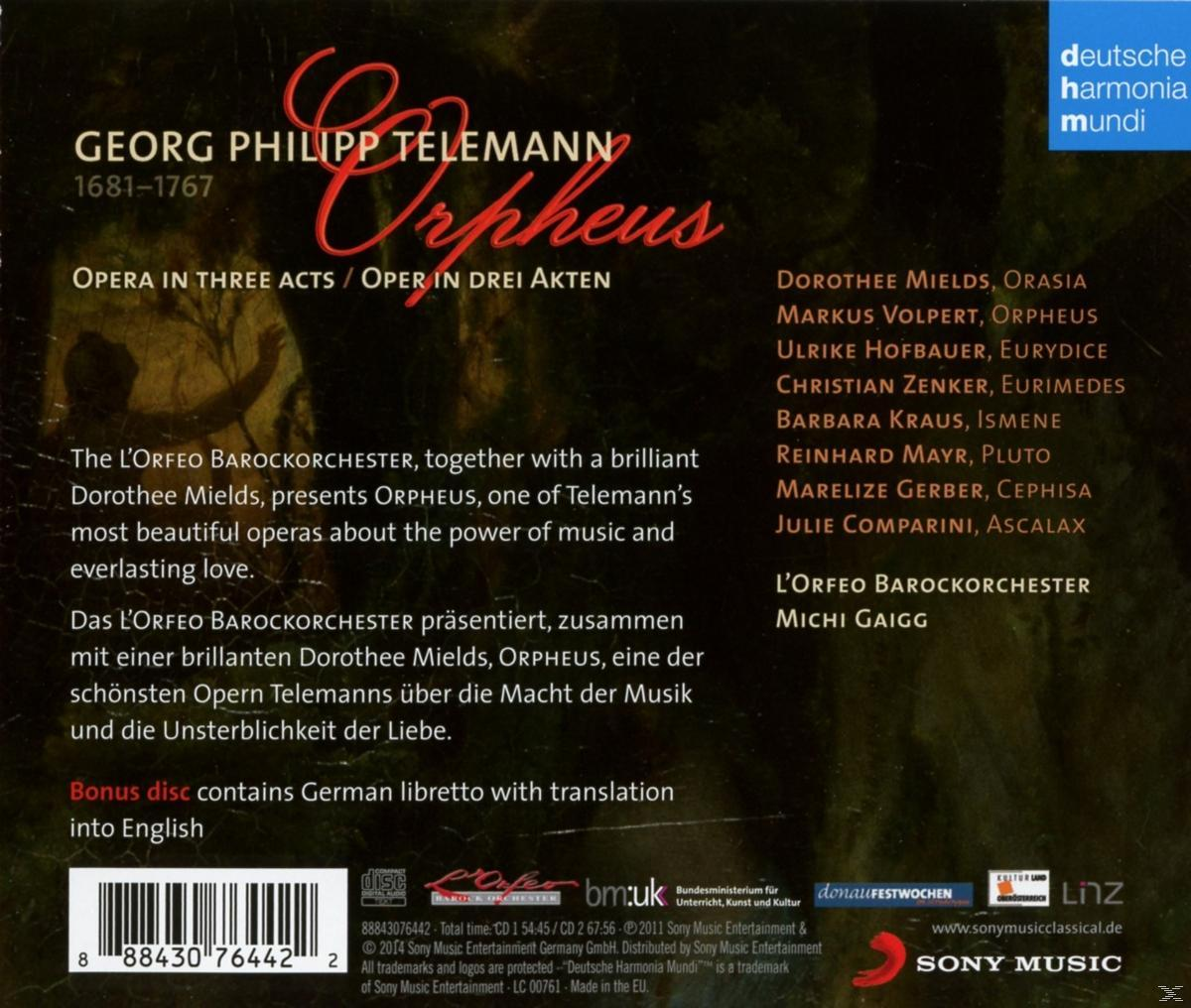 Albumcover. Text über eine Oper. Eine Liste mit Namen rechts. Das deutsche Label-Logo in der Ecke.