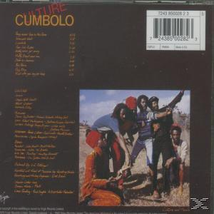Albumcover: Culture Cumbolo. Rückseite der CD-Hülle mit Titelliste und Bild von Männern auf einem Feld.