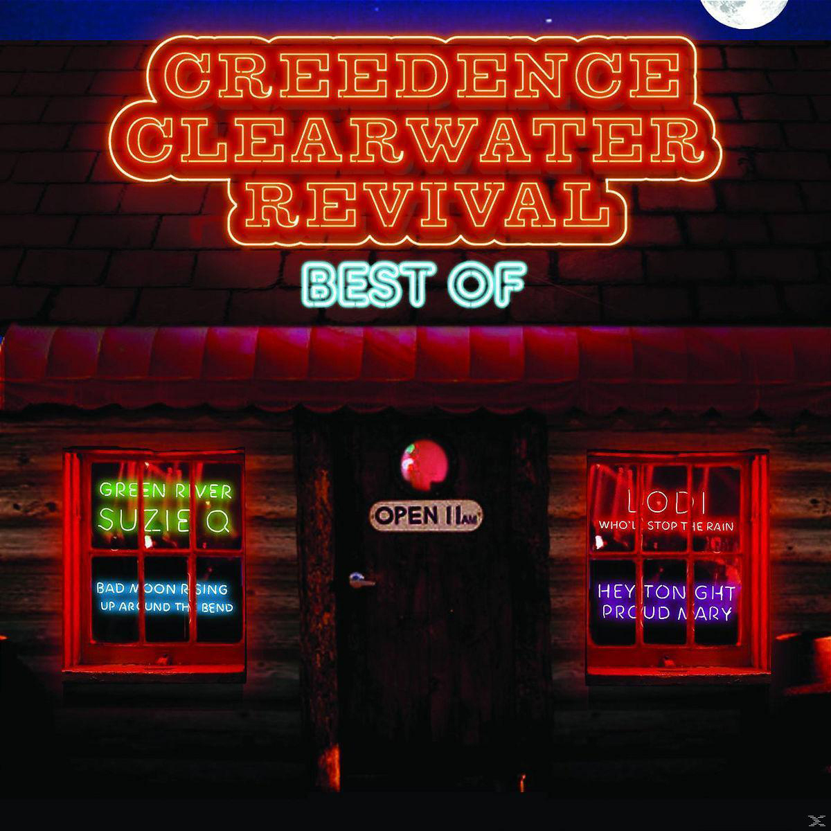 Pochette de l'album Creedence Clearwater Revival avec des néons.