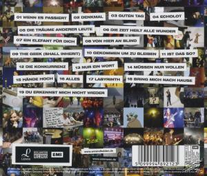 Albumcover mit einer Collage von Bildern. Weißer Text mit Titeln. Barcode unten rechts.