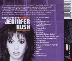 Album borító: Jennifer Rush arca. The Best of Jennifer Rush, dalok listája jobbra.