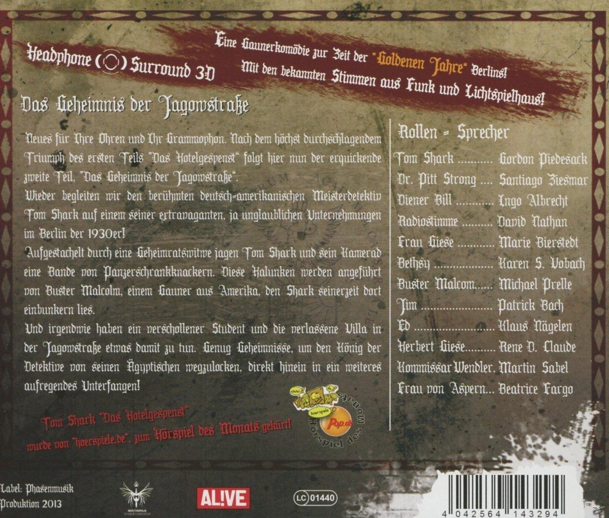 Rückseite einer Hörspiel-CD mit Titel, Sprecherliste und Beschreibung.