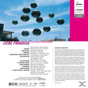 Albumcover: Abstraktes Bild von schwebenden Strukturen. Pinker Hintergrund mit Text in verschiedenen Sprachen.