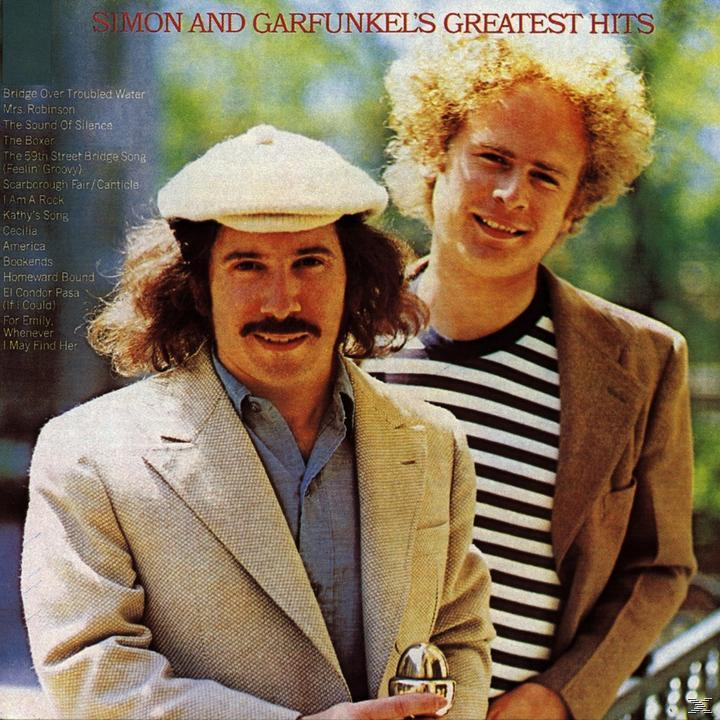 Simon & Garfunkel Albumcover. Zwei Männer, einer mit Mütze und Jacke, einer mit Locken, beide lächeln.