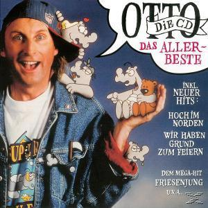 Albumcover für 'Otto - Die CD - Das Aller-Beste' mit einem Mann und Zeichentrickfiguren.